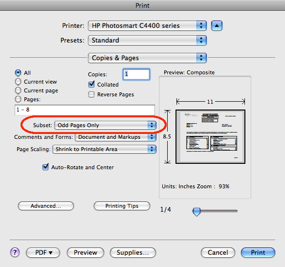 Manual two sided printing mac